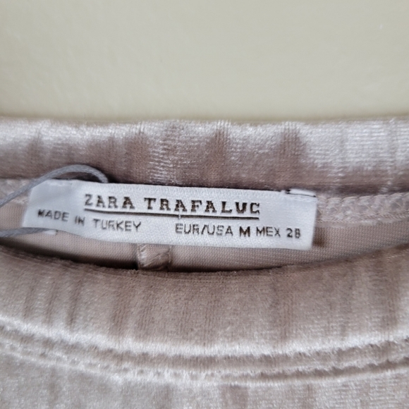 Zara Trafaluc SUPER Shiny Crushed Velvet Drawstring Dress - Picture 7 of 7